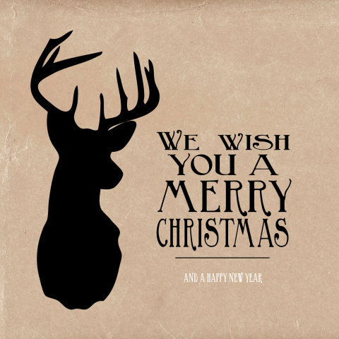 Kraft kerstkaart met een hert