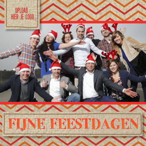 Kerstkaart met fijne feestdagen en een eigen foto/logo