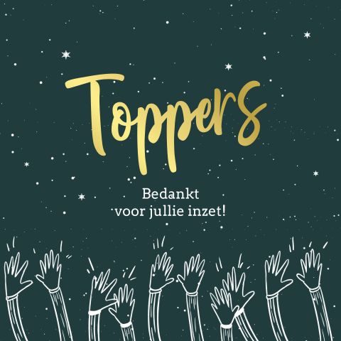 originele kerstkaart werknemers goudfolie