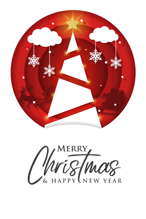 Papercut kerstkaart met goudfolie ster op de kerstboom