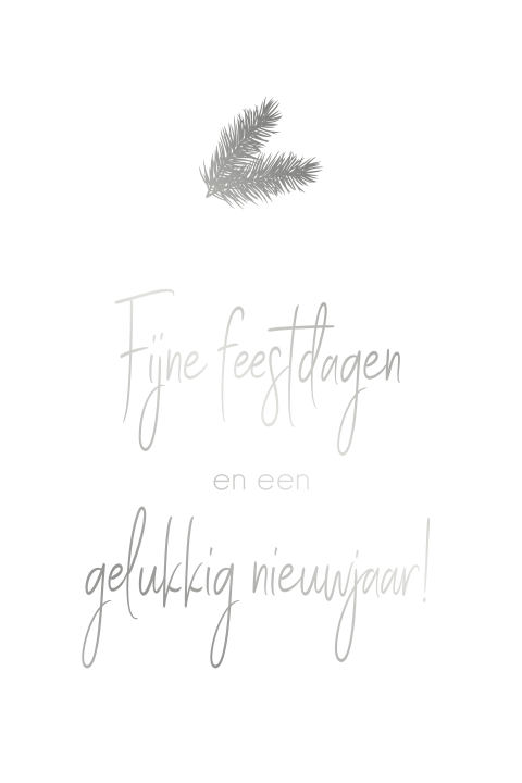 Zakelijke kerstkaart met zilverfolie en dennentakje