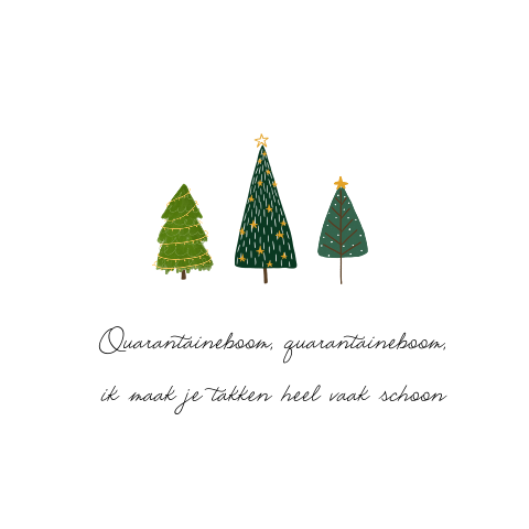 Grappige kerstkaart quarantaineboom