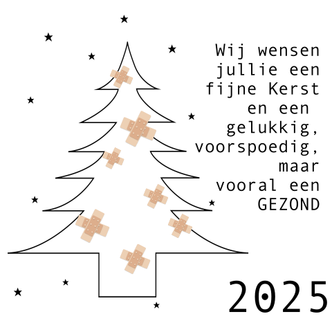 Branche georiënteerd - kerstboom met pleisters en tekst
