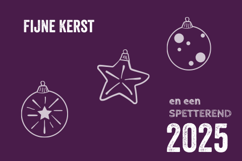 Open paarse kerstballen