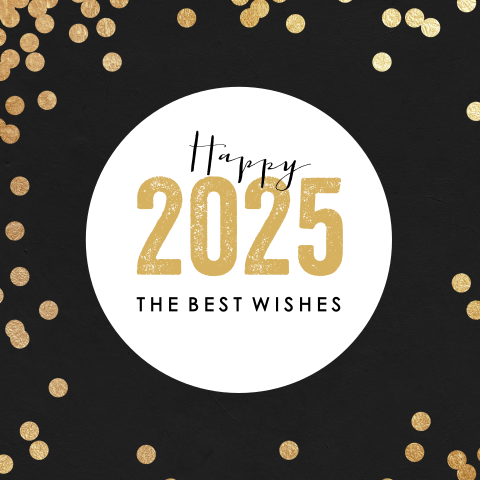 Hippe kerstkaart met goudlook confetti