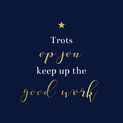 Kerstkaart zakelijk trots op jou