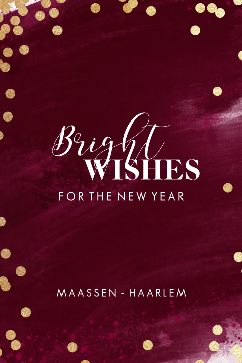 Chique zakelijke kerstkaart goudlook confetti