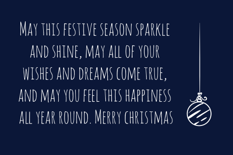 Blauwe kaart met kerst quote