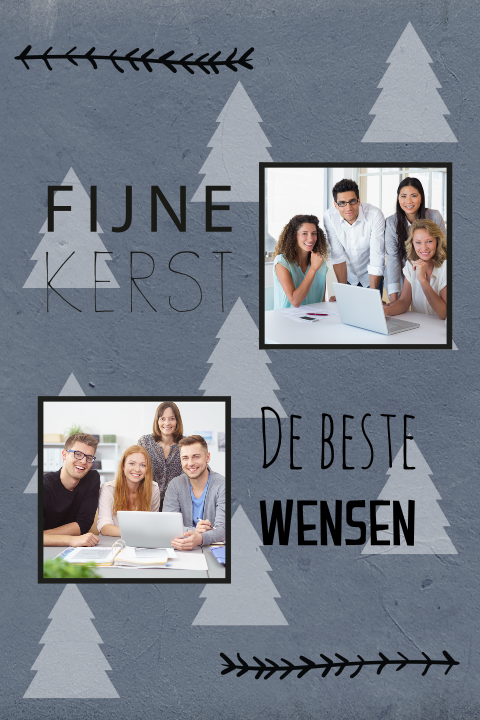 Fotokaart - kerstbomen en wensen