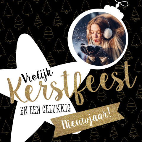 Vrolijke kerstkaart met ster