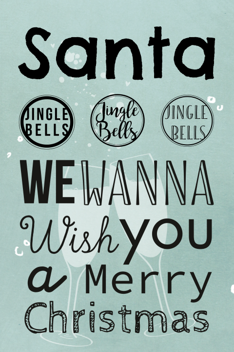 Typografie - Santa lichtblauw