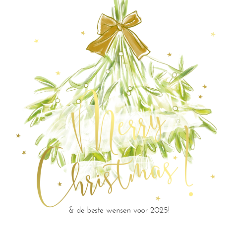 Watercolor - Mistletoe goudfolie