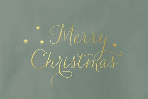 Stijlvolle kerstkaart Merry Christmas met folie