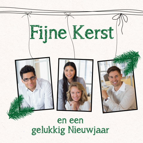 Fotokaart - drie foto's aan een lijntje