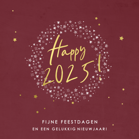 Nieuwjaarskaart zakelijk feestelijk chique goudfolie