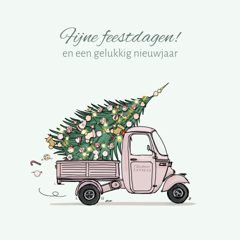Vespa ape met kerstboom lila