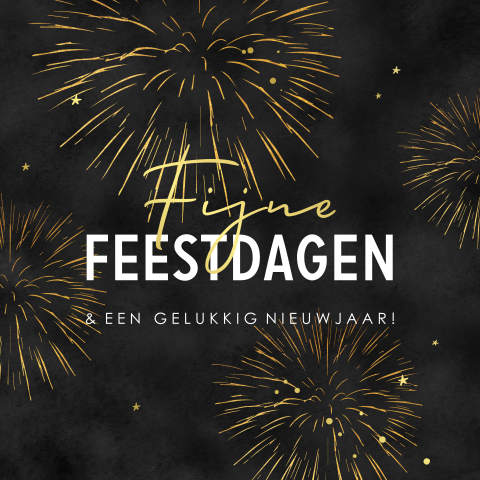 Stijlvolle kerstkaart met vuurwerk