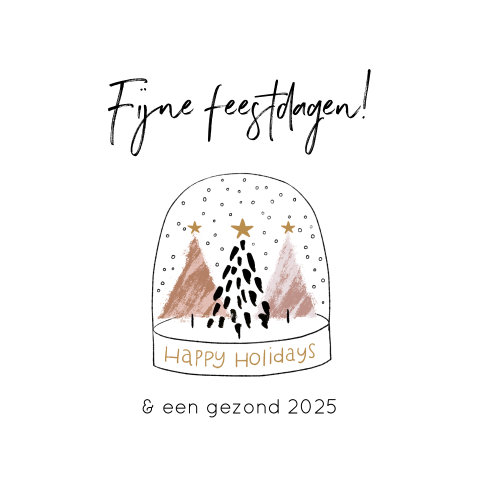 Fijne feestdagen, stolpje met kerstbomen