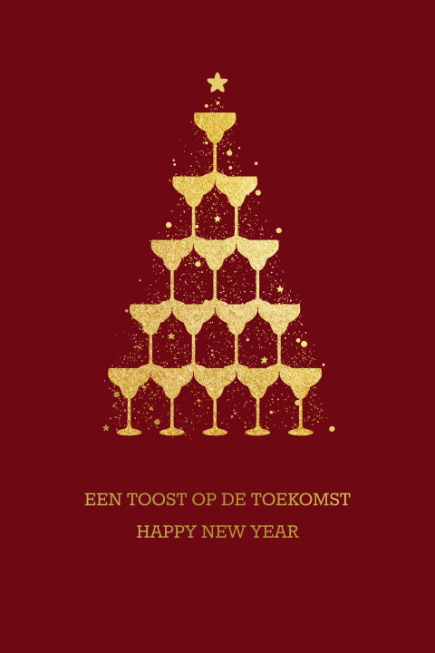 Feestelijke kerstkaart met goudfolie