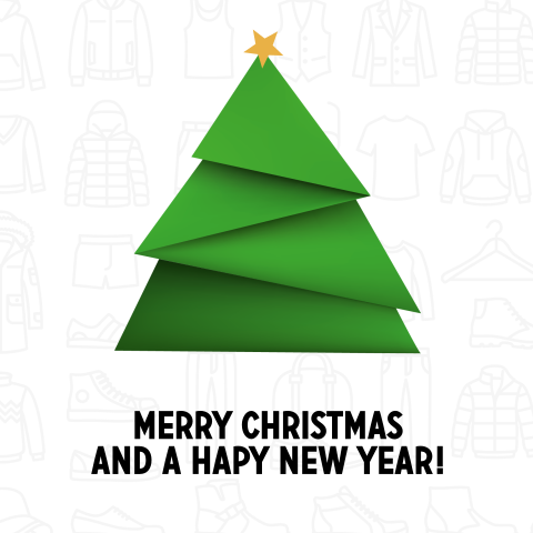 Kerstkaart Kleding met kerstboom