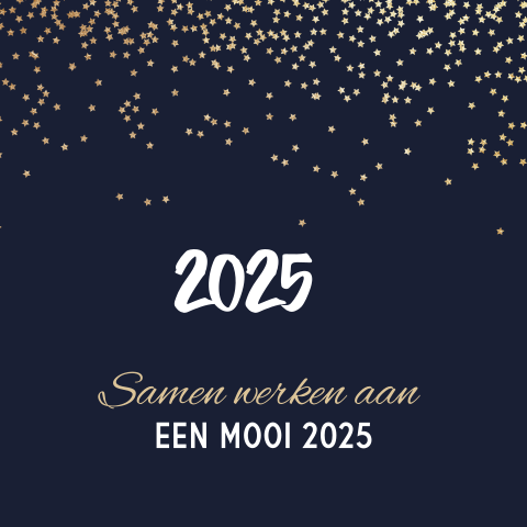 Sfeervolle zakelijke kerstkaart met jaartal