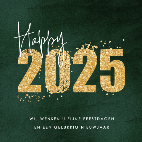 Nieuwjaarskaart goudlook confetti