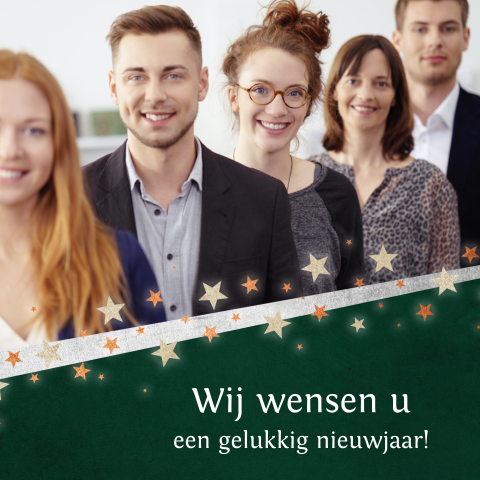 Zakelijke kerstkaart met foto en sterren