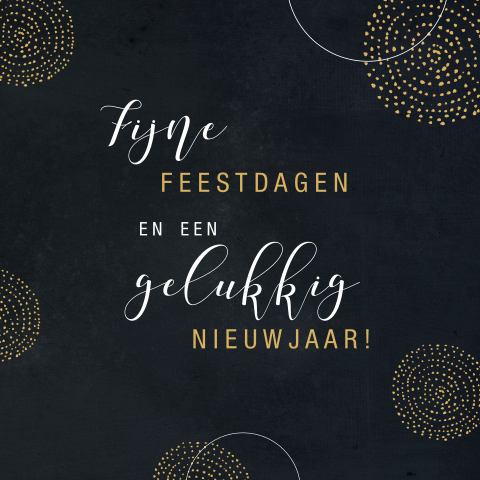 Kerstkaart zakelijk stijlvol stippen goud