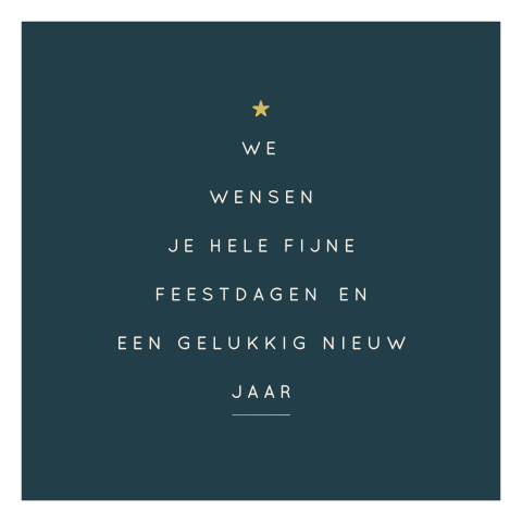 Kerstkaart zakelijk met goudfolie