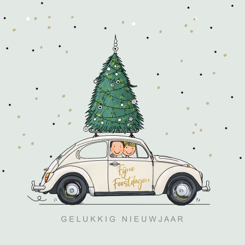 Witte kever met kerstboom