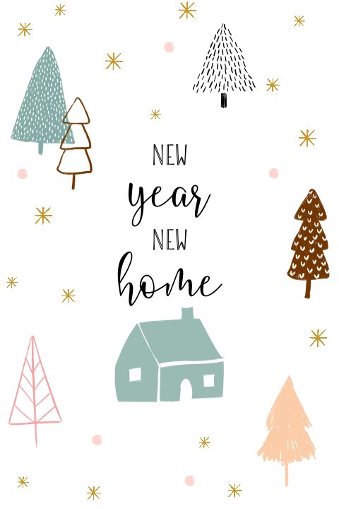 Wenksaart new year new home