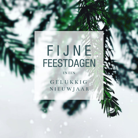 chique kerstkaart met foto van kerstboom