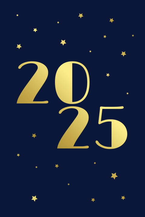 Chique kerstkaart met folie en sterren