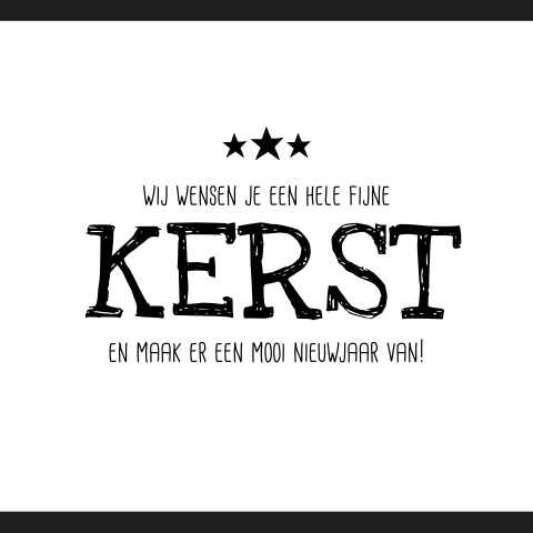 Typografisch - Zwart witte Kerstwens
