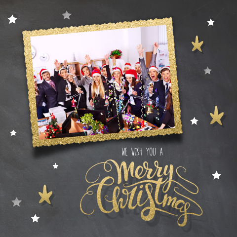 Vrolijke kerstkaart met eigen foto