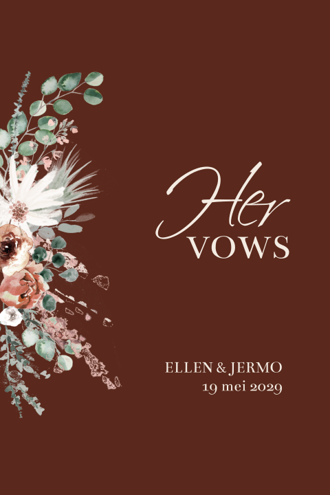 Boekje voor geloften met bloemen