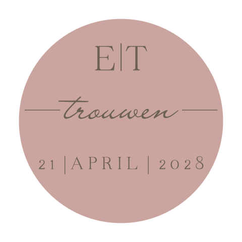 Blush sluitzegel passend bij de trouwkaart