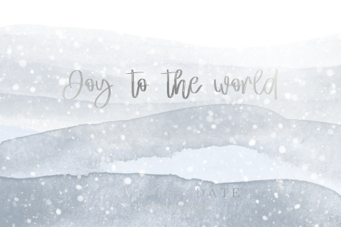 Trend Save the Date kerstkaart met waterverf en folie