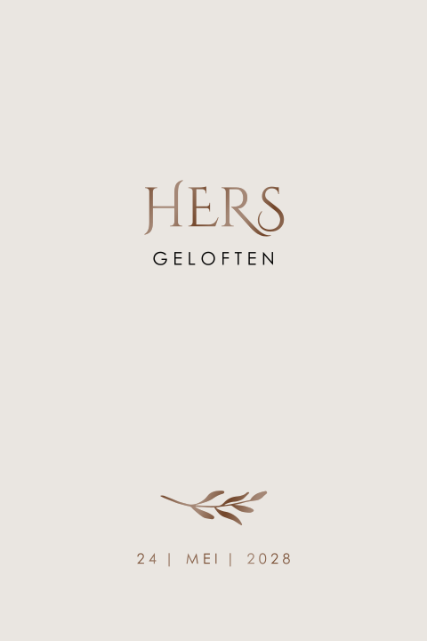 Geloften boekje in beige met blaadje en hoogglans