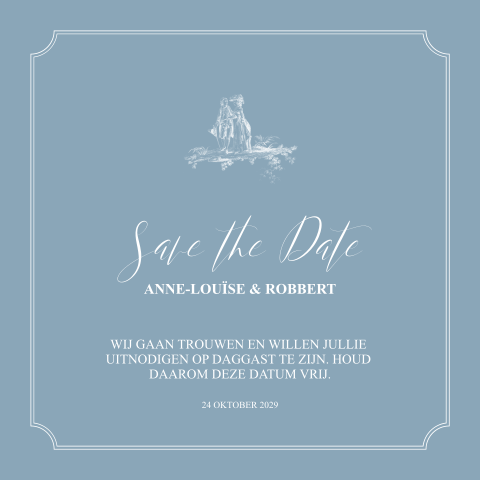 Klassieke Save the Date Toile de Jouy
