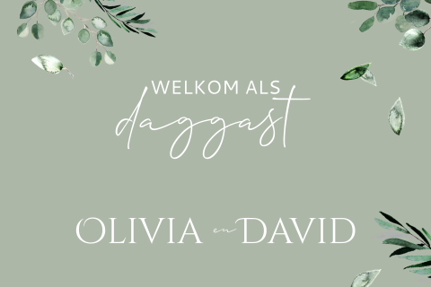 Extra kaartje voor daggasten met blaadjes