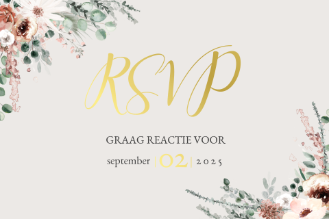 Bohemian RSVPkaartje met goudfolie