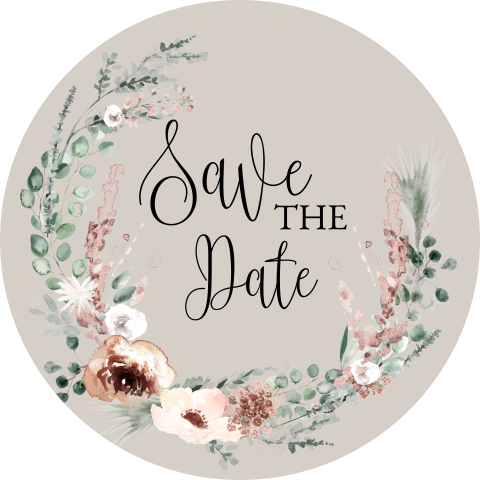 Sluitsticker voor Save the Date: Vintage Bohemian