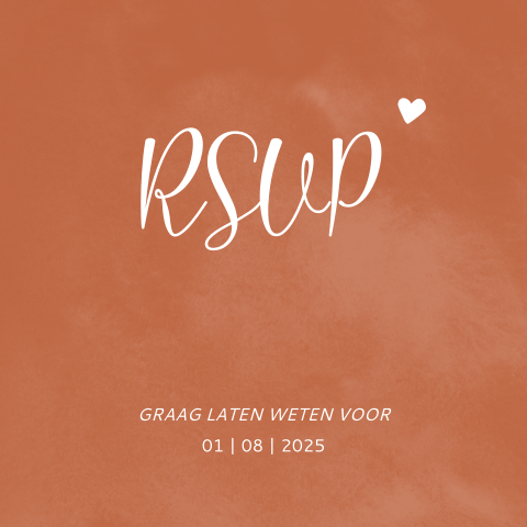RSVPkaartje bij trouwhhuisstijl Vintage Color