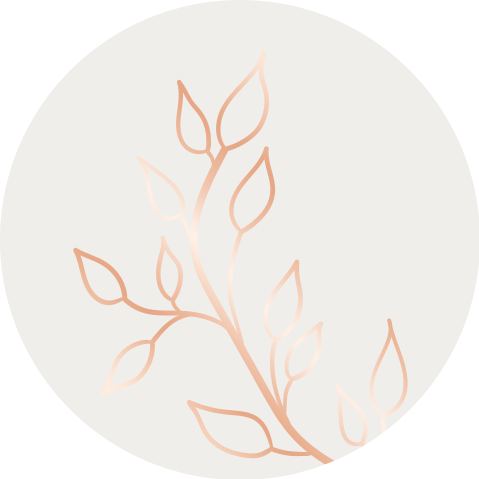 Sluitsticker met takje van roséfolie