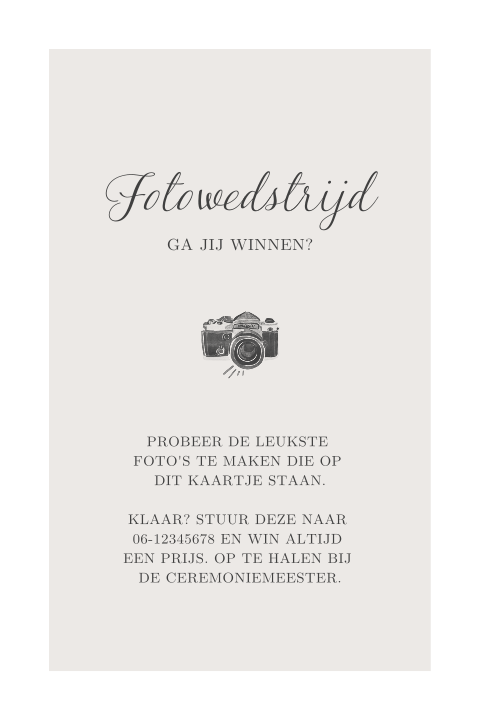 Fotowedstrijd voor kinderen op de bruiloft
