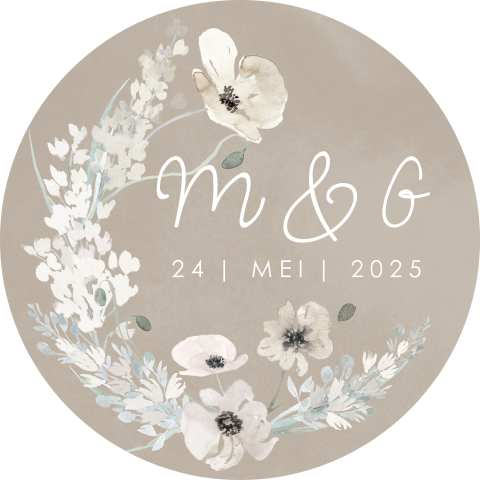 Vintage sluitzegel met bloemen