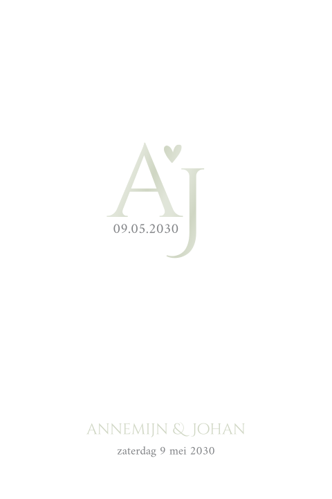 Trend trouwkaart met logo in hoogglans