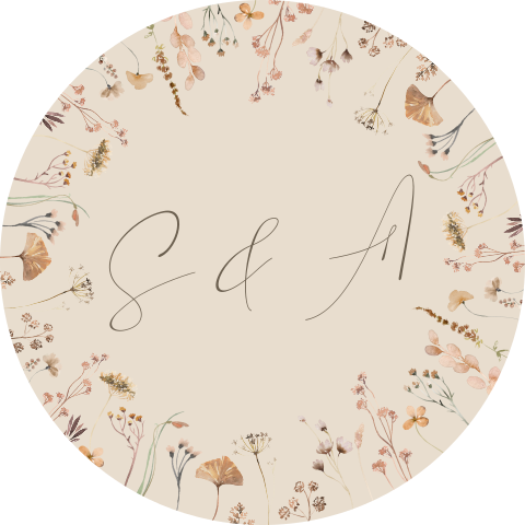 Sluitzegel met bloemen voor bruiloft