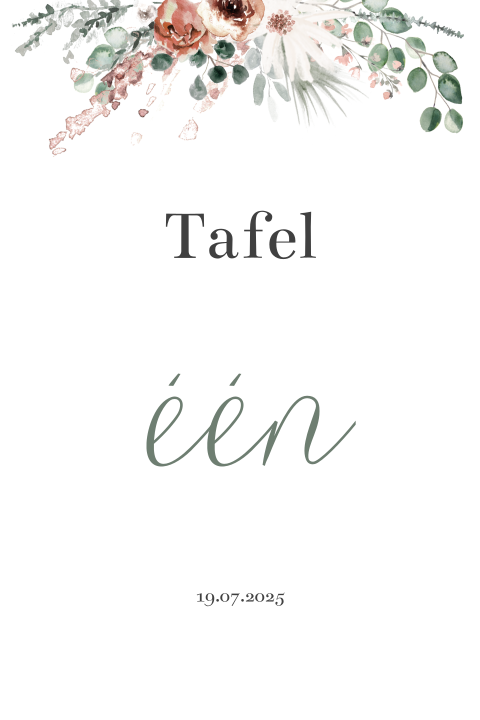 Bohemian tafelnummer voor bruiloft diner
